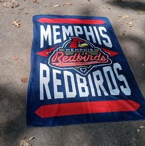 Memphis Redbirds Blue‎ and Red 64in.x40in. Thin Throw /wall Decor